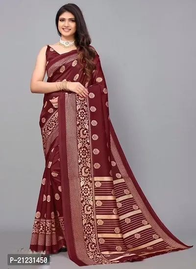 Fancy Art Silk Saree with Blouse Piece for Women-thumb0