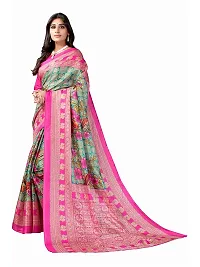 Spacekart Women?s Khadi Silk Saree With Unstitched Blouse Piece (Pink) (Design 5)-thumb1