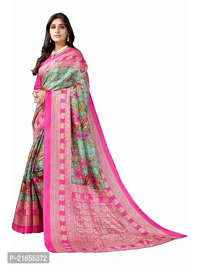 Spacekart Women?s Khadi Silk Saree With Unstitched Blouse Piece (Pink) (Design 5)-thumb2