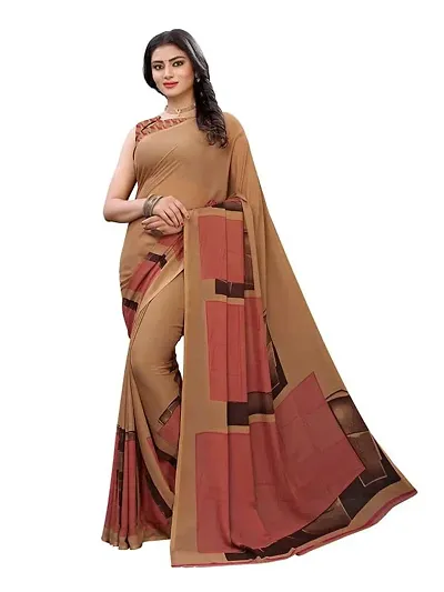 Stylish Georgette Saree With Blouse Piece For Women