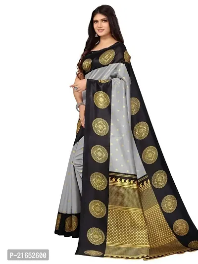 Spacekart Women's Beautiful Art Silk Saree with Unstitched Blouse Piece-thumb2