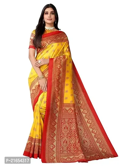 Spacekart Silk Saree with Unstitched Blouse Piece for women