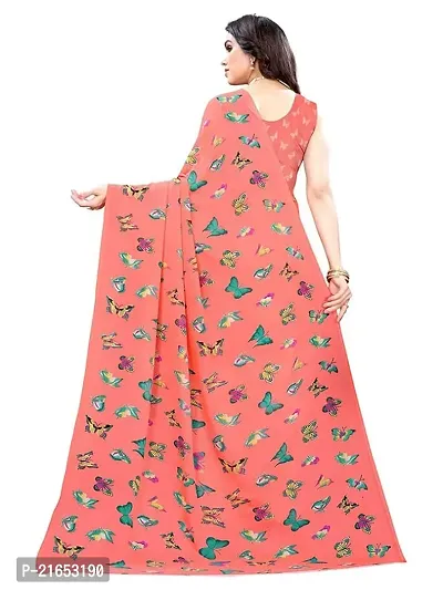 Spacekart Women's Digital print Georgette Saree with Unstitched Blouse Piece-thumb3