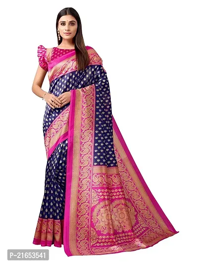 Spacekart Women's Mysore Silk Saree with Unstitched Blouse Piece-thumb3