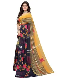 Spacekart Women's flowers print Georgette Saree with Unstitched Blouse Piece-thumb1