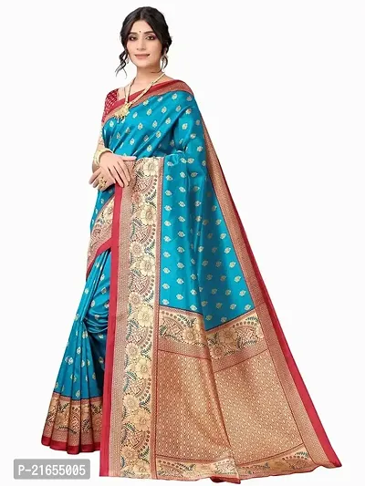 Spacekart Silk Saree with Unstitched Blouse Piece for women-thumb2