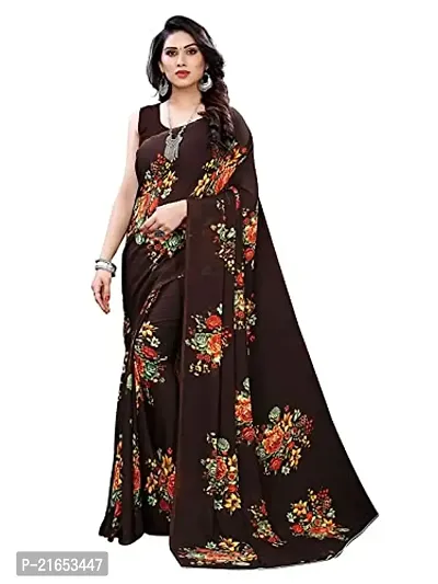 Spacekart Women's casual wear Georgette Saree with Unstitched Blouse Piece