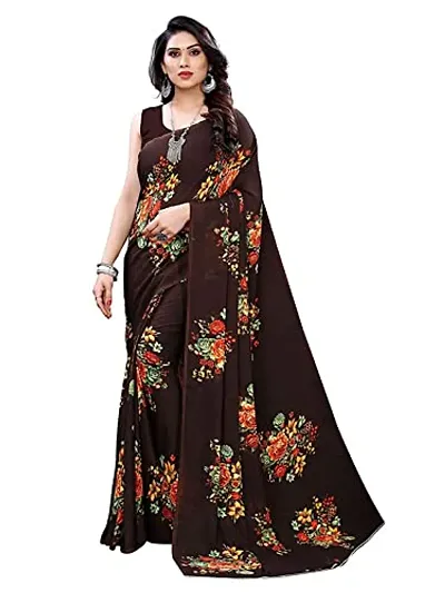 Spacekart Women's casual wear Georgette Saree with Unstitched Blouse Piece