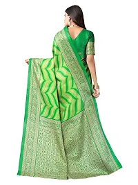 Spacekart Women?s Khadi Silk Saree With Unstitched Blouse Piece (Green) (Design 4)-thumb3