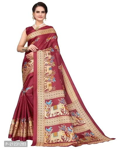 Fancy Khadi Silk Saree with Blouse Piece for Women-thumb0