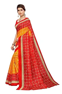 Spacekart Women?s Khadi Silk Saree With Unstitched Blouse Piece (Red) (Design 2)-thumb2