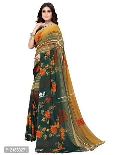 Spacekart Women's casual wear Georgette Saree with Unstitched Blouse Piece-thumb2