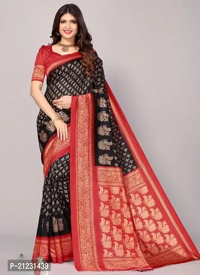 Fancy Art Silk Saree with Blouse Piece for Women-thumb0