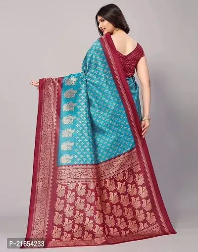 Spacekart - Women's and Girls Silk Saree with Unstitched Blouse Piece-thumb3