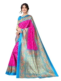 Spacekart Women's soft Silk Saree with Unstitched Blouse Piece-thumb1