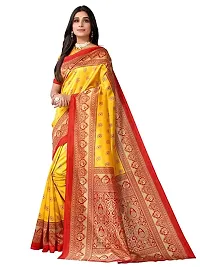 Spacekart Silk Saree with Unstitched Blouse Piece for women-thumb1