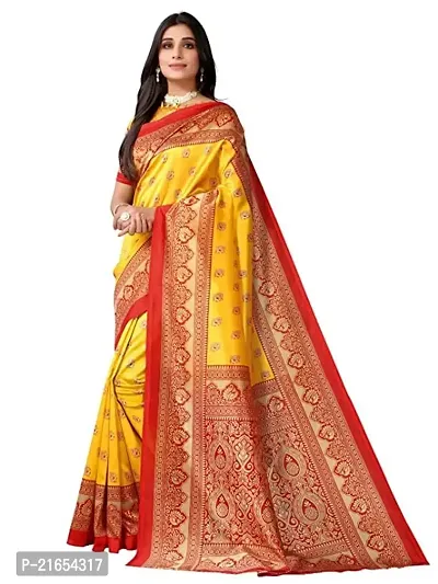 Spacekart Silk Saree with Unstitched Blouse Piece for women-thumb2