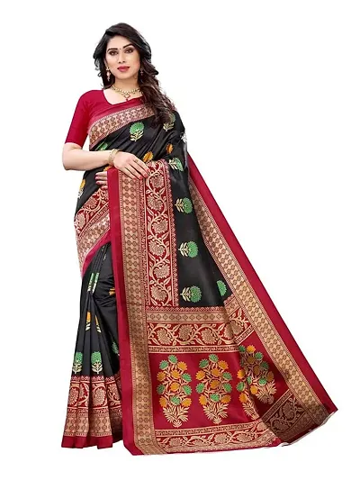 Spacekart Women's Art Silk Saree with Unstitched Blouse Piece