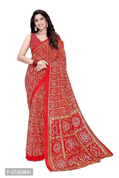 Spacekart Women's Bright Georgette Saree with Unstitched Blouse Piece-thumb0