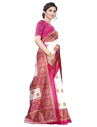 Spacekart Women's Art Silk Saree with Unstitched Blouse Piece.-thumb4