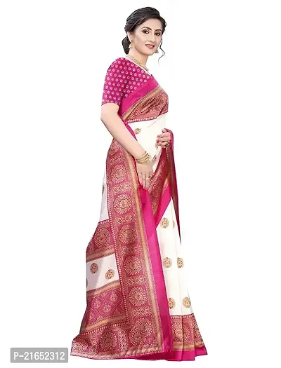 Spacekart Women's Art Silk Saree with Unstitched Blouse Piece.-thumb5