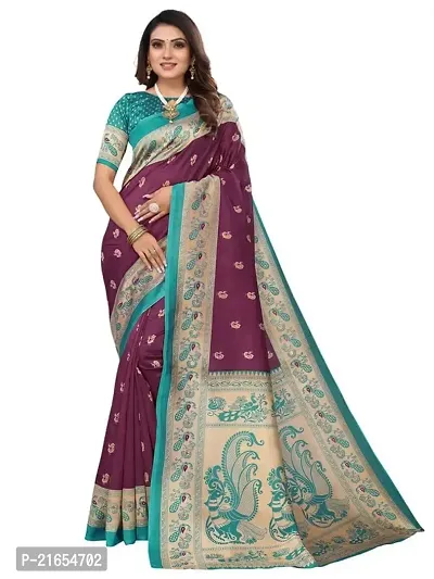 Spacekart Women's Elegant Silk Saree and Blouse Piece