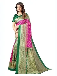 Spacekart Women festive Silk Saree with Unstitched Blouse Piece-thumb1