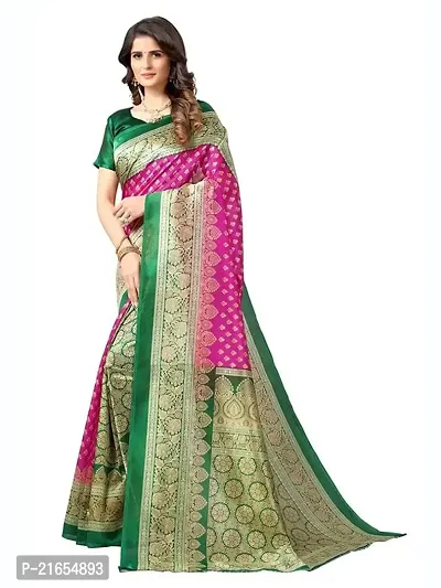 Spacekart Women festive Silk Saree with Unstitched Blouse Piece-thumb2