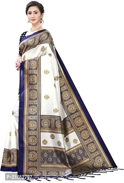 Spacekart Women's Kanjivaram style Art Silk Saree with Unstitched Blouse Piece-thumb2