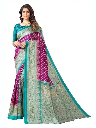 Spacekart Women's Art Silk Saree with Blouse Piece for women and girls