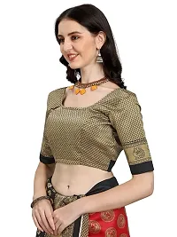 Spacekart Women's Art Silk Saree with Unstitched Blouse-thumb3