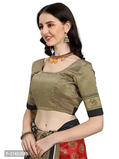 Spacekart Women's Art Silk Saree with Unstitched Blouse-thumb4