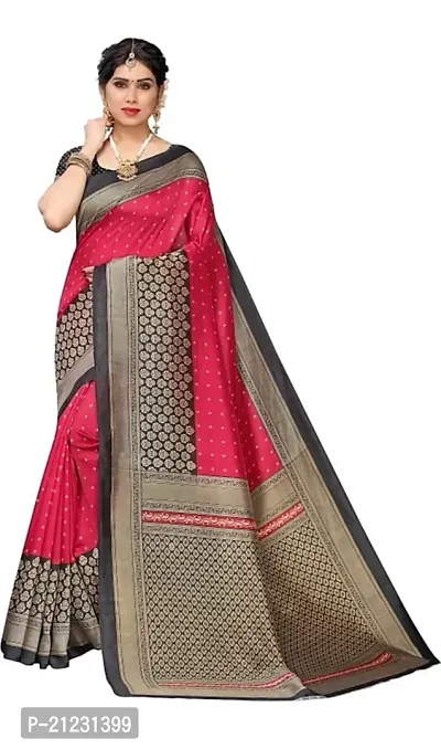 Fancy Silk Blend Saree with Blouse Piece for Women-thumb0