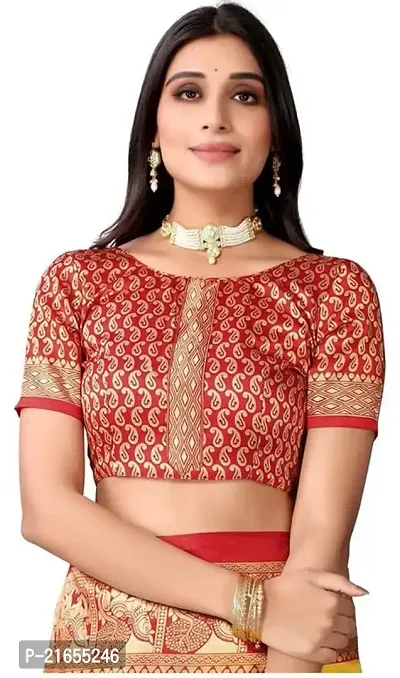 Spacekart Women's Saree and Unstitched Blouse Piece-thumb4