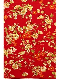 Spacekart Women's floral red Georgette Saree with Unstitched Blouse Piece-thumb4