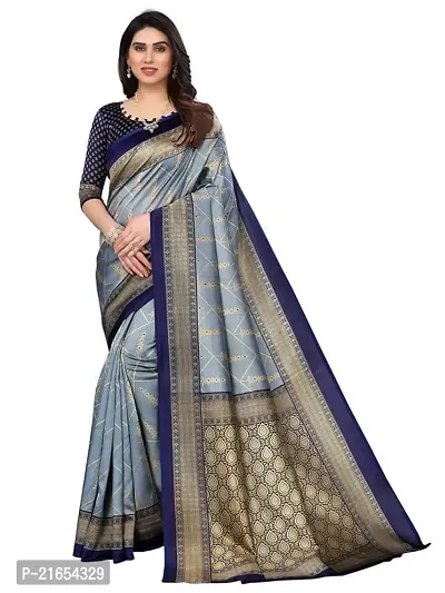 Spacekart Silk Saree with Unstitched Blouse Piece for women