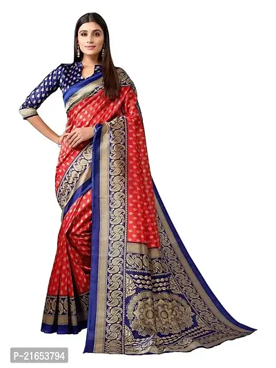 Spacekart Women's Saree with Unstitched Blouse Piece