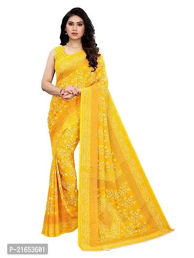 Spacekart Women's casual wear Georgette Saree with Unstitched Blouse Piece-thumb0