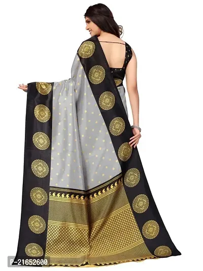 Spacekart Women's Beautiful Art Silk Saree with Unstitched Blouse Piece-thumb3