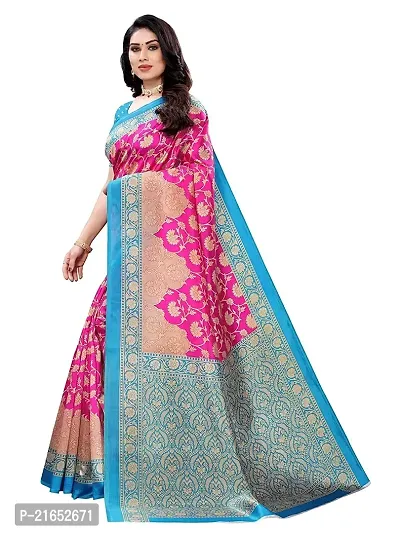 Spacekart Women festive Art Silk Saree with Unstitched Blouse Piece-thumb2