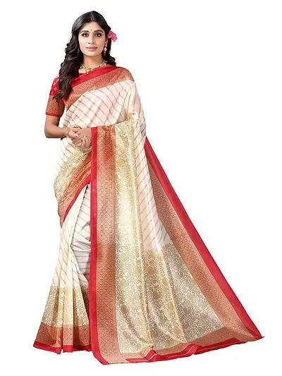 Spacekart Women's latest collection silk Saree with Unstitched Blouse Piece