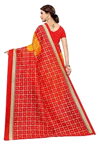 Spacekart Women?s Khadi Silk Saree With Unstitched Blouse Piece (Red) (Design 2)-thumb1