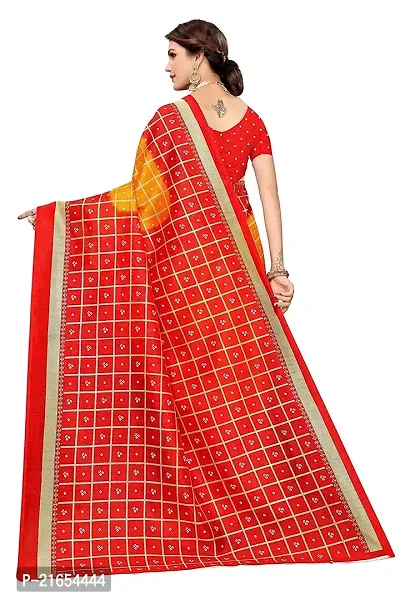 Spacekart Women?s Khadi Silk Saree With Unstitched Blouse Piece (Red) (Design 2)-thumb2