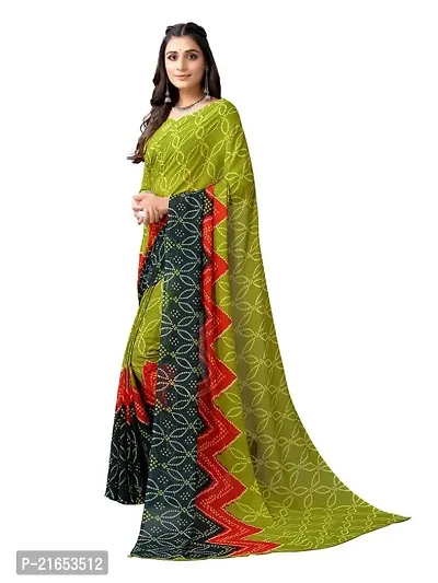 Spacekart Women's Bright Georgette Saree with Unstitched Blouse Piece-thumb2