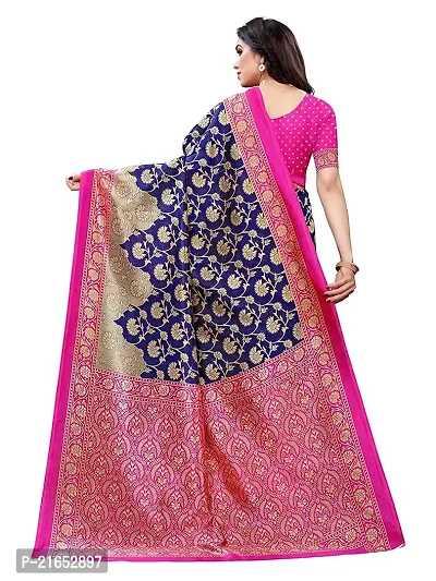 Spacekart Women's Printed style Art Silk Saree with Unstitched Blouse Piece-thumb4