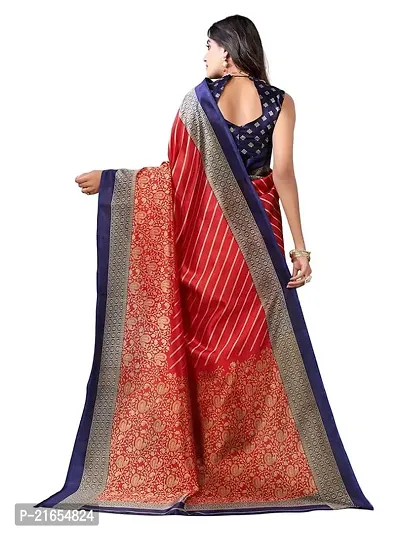 Spacekart Women's latest pallu design Silk Saree with Blouse Piece for women-thumb3