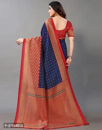 Spacekart - Women's rich Silk Saree with Unstitched Blouse Piece-thumb3