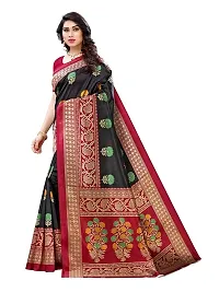 Spacekart Women's Kanjivaram Silk Saree with Unstitched Blouse Piece-thumb1