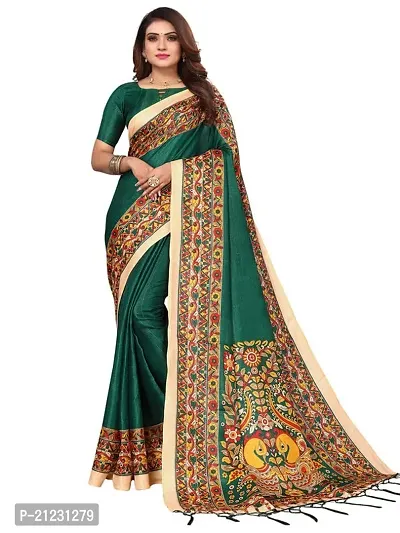 Fancy Khadi Silk Saree with Blouse Piece for Women-thumb0