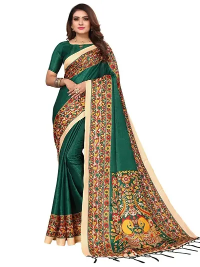 Trending Khadi Silk Sarees With Blouse Piece